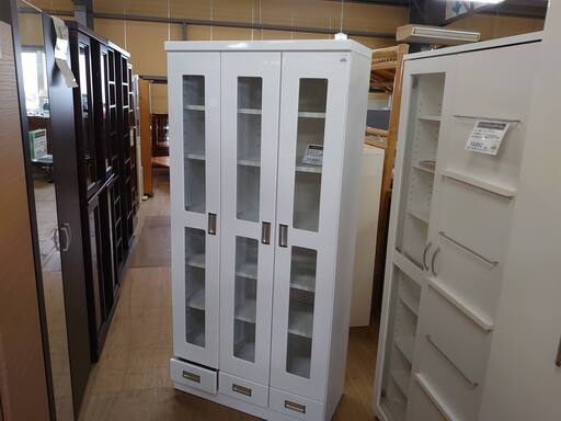 【店舗同時販売中】サンウッディ　3枚扉書棚【店頭ご来店購入限定】