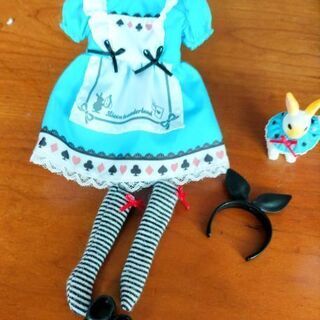 リカちゃん　アリスのドレス　カチューシャ　うさぎ