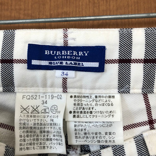 【お譲り先決定】バーバリー ブルーレーベル チェックパンツ 白の画像