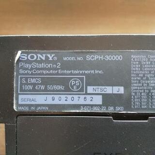 SONY ソニーPS2本体セットSCPH-30000　ブラックA　電源コード/AVケーブル/メモリーカード/コントローラー付属の画像