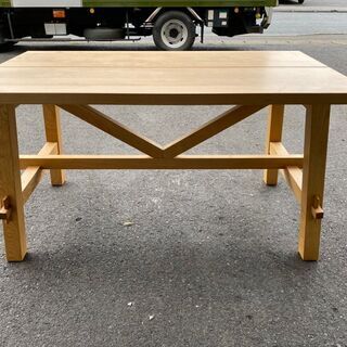 IKEA イケア ダイニングテーブル モッケルビー テーブル ナチュラル 作業台 中古品①