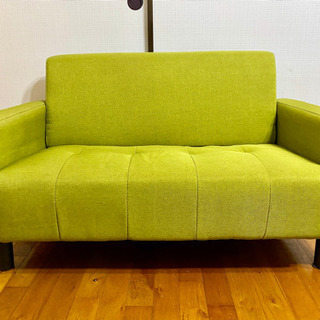 状態良し！　2人がけソファー　うぐいす色の画像
