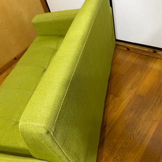 状態良し！　2人がけソファー　うぐいす色の画像