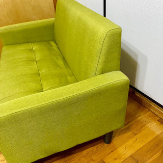 状態良し！　2人がけソファー　うぐいす色の画像