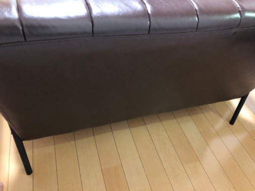 ニトリ 二人掛けソファ 合皮 ブラウン