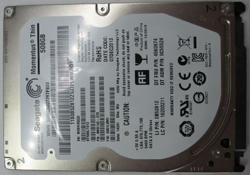 ★★★　　2.5インチ HDD ST500LT012 [500GB 7mm]　シーゲート　②★★★