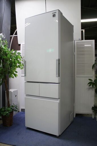 R2053) SHARP シャープ　4ドア冷凍冷蔵庫　415L　どっちもドア ガラストップ　自動製氷　SJ-GT42E-W 2019年製! 冷蔵庫 店頭取引大歓迎♪