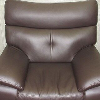 stp-0018 ソファー 1人掛け ダークブラウン レザー調 家具 リビング 茶