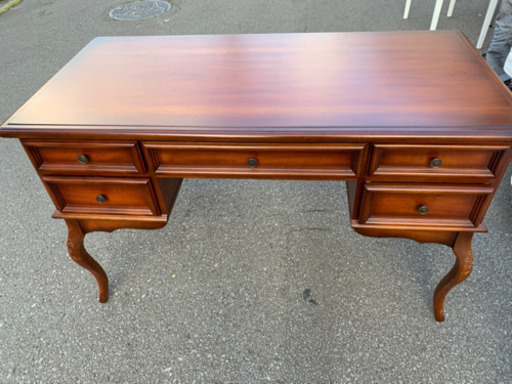 両袖机 クラシック　 猫脚　アンティーク　リモートワーク用PCデスク PC作業用 テレワーク