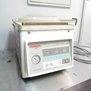 N1402・【通電ジャンク品】 自動真空包装機 V-221 トスパック TOSEI 東静電気 100V 50/60Hz 店舗用品 厨房機器 福井 リサイクルの画像