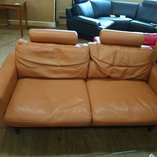 KEYUCA/ケユカ　クリエソファ　本革2.5P　ヘッドレスト・オットマン付【愛品倶楽部柏店】の画像