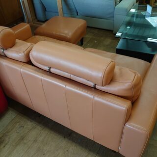 KEYUCA/ケユカ　クリエソファ　本革2.5P　ヘッドレスト・オットマン付【愛品倶楽部柏店】の画像