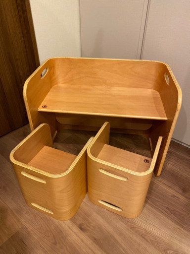 ホップル　コロコロ　デスク&チェア2脚セット