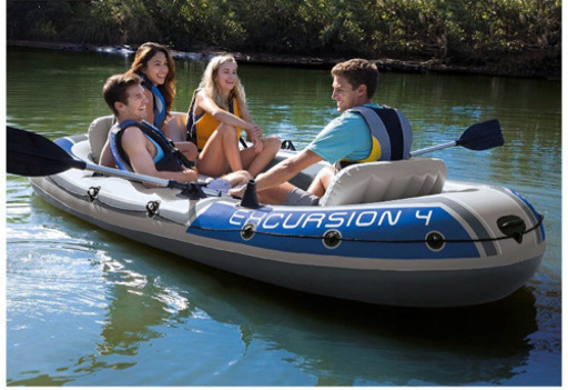 【美品】ゴムボートセット　4人乗り　Intex excursion4