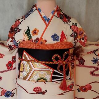 振り袖⑦(紅型)、長襦袢、袋帯、小物セット