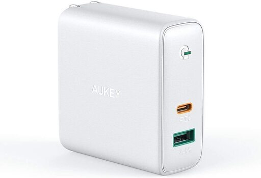 【新品】AUKEY ACアダプタ 充電器 USB-C急速充電器 アダプタ 60W 折畳式 / PD3.0対応 iPhone 11 / XS/XS Max/XR/X、GalaxyS9、MacBook Pro、iPad Pro、Nintendo Switchその他USB-C機器対応PA-D3 ホワイト