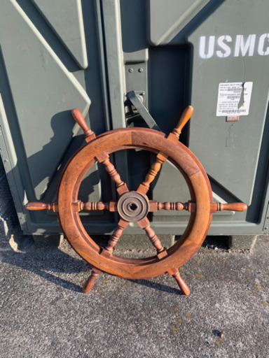 木製　操舵輪　アンティーク　ハンドル