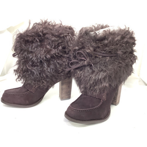 [引取り可能な方］【Diagram】ダイアグラム ファーレースアップブーツ ブーティ　未使用品   37 23.5cm