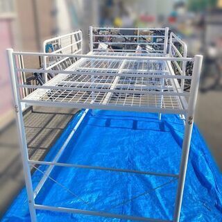 NITORI/ニトリ ロフトベッド スチールミドルベッド セパタN シングル ホワイト 【自社配送は札幌市内限定】の画像