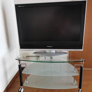 32型液晶テレビ　2007年パナソニック製・ガラス製テレビ台セット