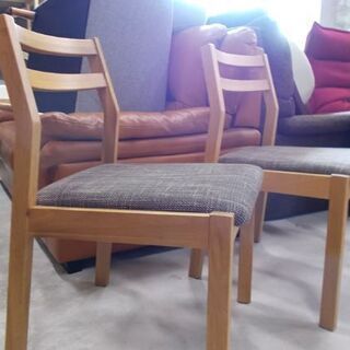 ダイニングチェア6脚セット 木製 布 ファブリック 椅子 イス チェア