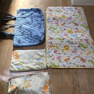 165、保育園用 布団袋、敷マット、ハーフケット2枚