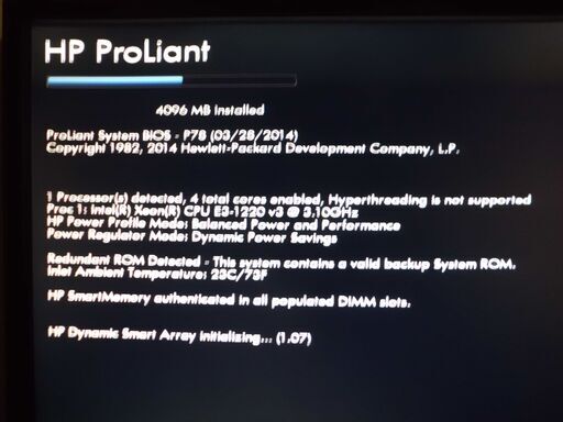 ◆【ジャンク】hp Proliant ML310e Gen8 v2  XeonCPU E3-1220 v3  メモリ4GB◆