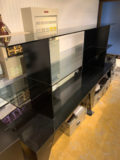 店舗　ショールーム　ガラス　3段　ラック　棚