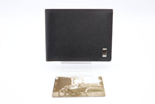 《Dunhill/二つ折り札入れ 財布 ロゴプレート》ABランク ダークブラウン