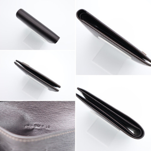 《Dunhill/二つ折り札入れ 財布 ロゴプレート》Sランク ダークブラウン