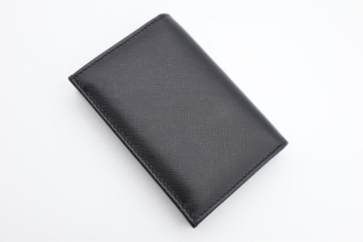 《PRADA/サフィアーノ ロゴ カードケース》ABランク ブラック ギャラ 美