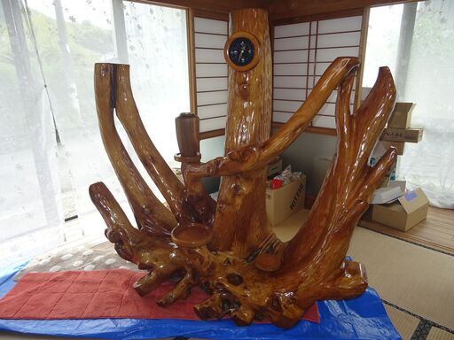 天然木☆欅／けやき／ケヤキ 置物 オシャレ 大迫力 木工工芸品 希少材