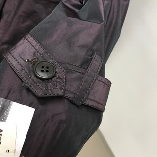 パープル　紫　サテンコート　m〜L 秋冬　アウター　レトロ　きれいめ　ベルト付の画像