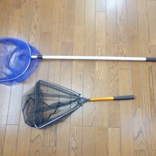 釣り用タモ網　2種　折り畳み式ラバーネット＆伸縮式タモ網