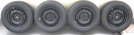 【深溝バリ山!溝あり】ラジアルタイヤ/ホイール 4本セット 14インチ 5.5JJ PCD100 4穴 タイヤ175-70R14  スチールホイール です。