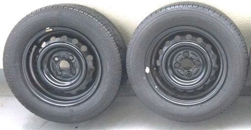 【深溝バリ山!溝あり】ラジアルタイヤ/ホイール 4本セット 14インチ 5.5JJ PCD100 4穴 タイヤ175-70R14  スチールホイール です。