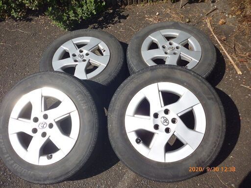 プリウスで使用　205/65R15 アルミホイール・ホイールキャップとナット20個