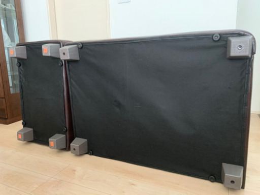 引渡し決定しました 美品 レザー 片肘ローソファー ブラウン オットマン付き