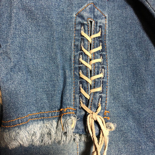 150cm  7部袖　デニムシャツの画像