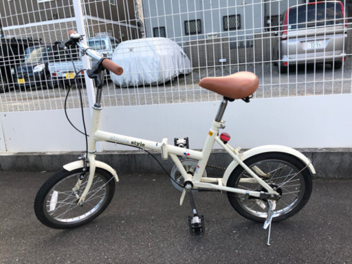 simple style折りたたみ自転車16インチ　アイボリーボディー 折りたたみ自転車 Simple Style フレンチバニラ【送料無料】