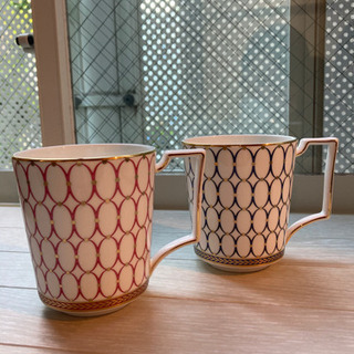 ウェッジウッド　ルネッサンスゴールド　マグカップ　ペア　ピンク&ブルー