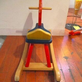 木馬 ロッキングホース 乗用玩具 木製 馬 乗り物 おもちゃ キッズ用品 子供 おうまさん 札幌市東区 新道東店の画像