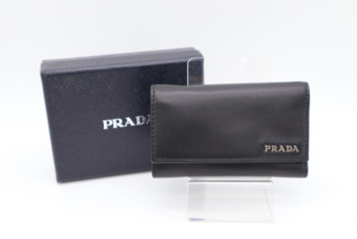 《PRADA/ヴィッテロ6 連キーケース》Aランク レザー ブラック 箱 極美品
