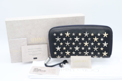 《JIMMY CHOO/スタースタッズ ラウンドファスナー》ABランク 箱 袋
