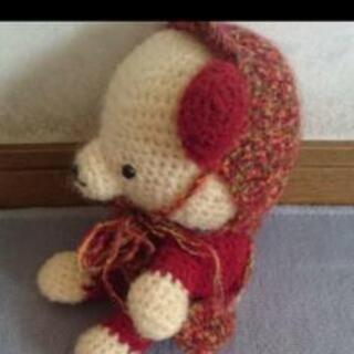 手編みくまちゃんぬいぐるみ　の画像