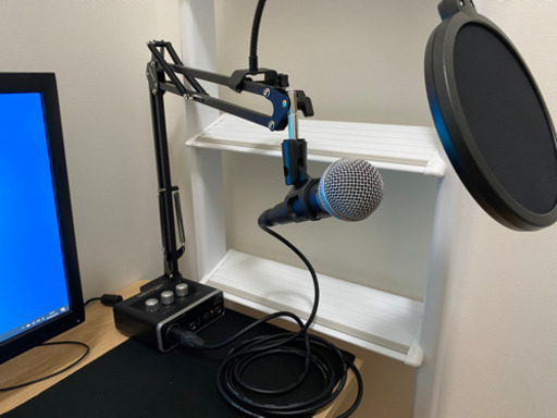 【4点セット】SM58+UM2+マイクケーブル+マイクスタンドアーム