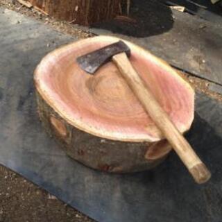 ケヤキ　薪割り台