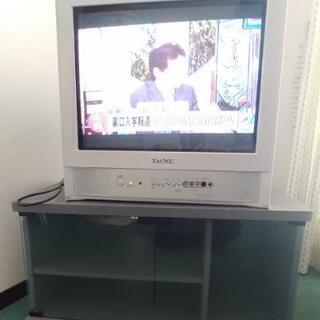 『終了』テレビ台付 21型ブラウン管フラットTV