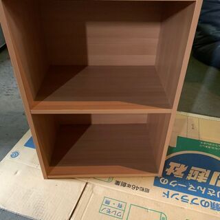2段カラーボックス ライトブラウン 木目調 ① 格安 配送OK