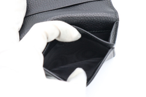 《GUCCI/GGロゴ 二つ折り名刺入れ》ABランク ブラック シルバー 美品